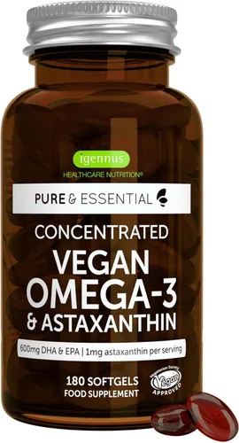 Miniatura 11 de Igennus - Aceite de algas naturales veganas omega-3, DHA y EPA, certificado puro, suplemento de ácidos grasos a base de plantas, con antioxidante
