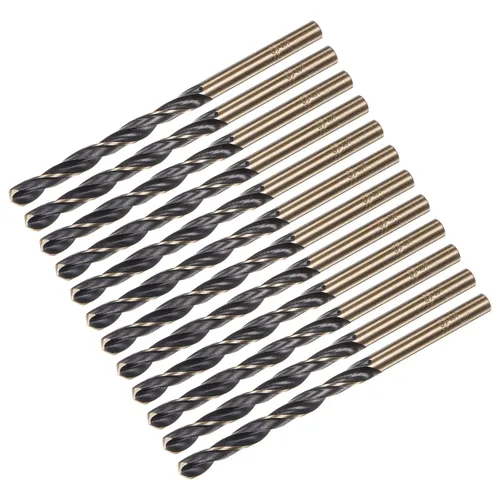 Miniatura 39 de uxcell Brocas Jobber de 0.118 in (0,118 pulgadas) de nitruro negro y oro recubierto de titanio M2 de alta velocidad (HSS) Brocas helicoidales