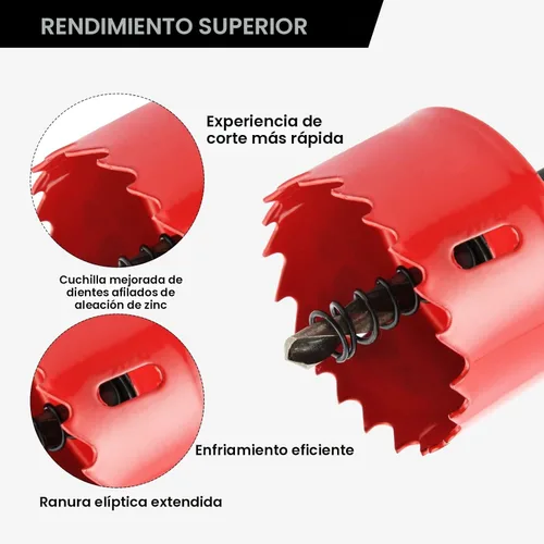 Miniatura 3 de Kit de sierra de agujero bimetálica de 13 piezas con brocas, juego de sierra de agujero de carburo para metal fino y madera, diámetro de corte