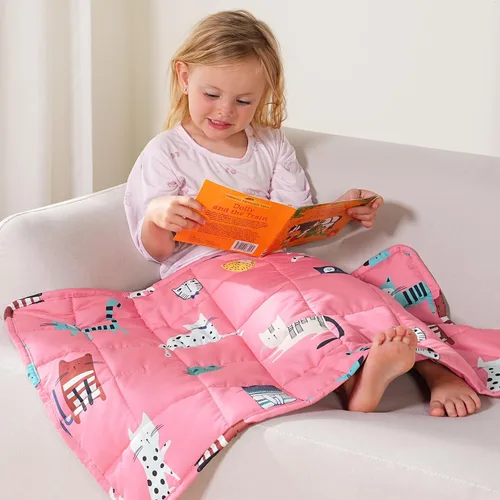 Miniatura 14 de Kivik Manta con peso de 3 libras, transpirable, pequeña y pesada, para dormir y relajarse, para cama, sofá, hogar, escuela, lavable a máquina