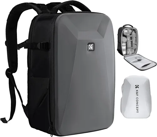 Miniatura 15 de K&F CONCEPT Mochila para Cámara, Bolsa de Fotografía DSLR de Carcasa Rígida para Cámara con Compartimento para Laptop de 15-15.6 Pulgadas, Estuche
