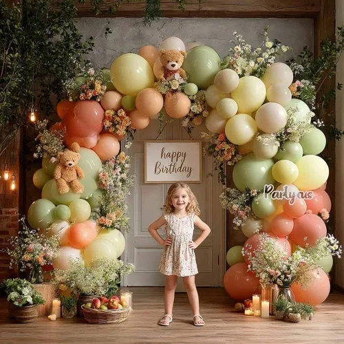 Miniatura 5 de Arco de globos de color rosa polvoriento, amarillo y verde, de doble relleno, color amarillo claro, melocotón, blanco, arena, malva, pastel, kit