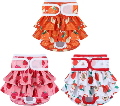 Miniatura 17 de Pañales Reutilizables para Perras Hembras Paquete de 3 Pañales Lavables Altamente Absorbentes para Perras, Pañales Flexibles para Perras, A Prueba