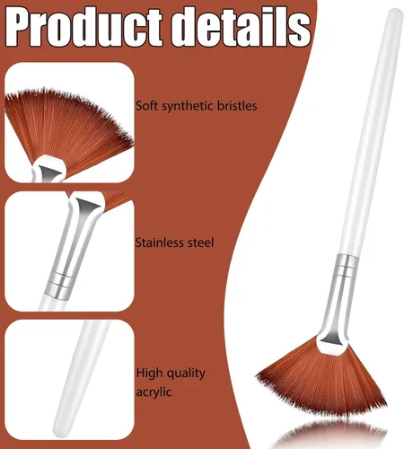 Miniatura 5 de Patelai 14 cepillos aplicadores de abanico, cepillos de máscara para herramientas de maquillaje facial para cosméticos faciales (marrón)