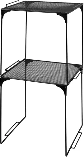 Estante organizador de casillero apilable extra para casillero escolar, organizador de armario de almacenamiento, accesorios adecuados para la Negro
