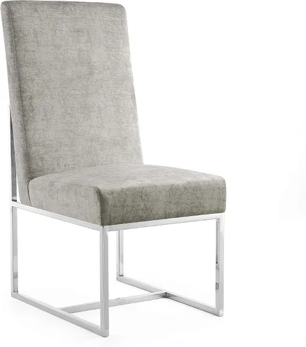 Miniatura 13 de Manhattan Comfort Element Modern - Juego de 1 sillas de comedor de terciopelo con espuma de alta densidad, marco de acero inoxidable con acabado
