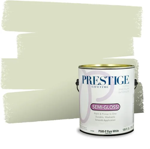 Miniatura 272 de Prestige Paints - Pintura exterior e imprimación en uno, 1 galón, plano, compatibilidad comparable con el color menta «Whipped Mint» de Behr