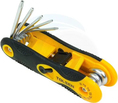 Miniatura 3 de TOLSEN Juego de llaves hexagonales plegables Torx Star T9 T10 T15 T20 T25 T27 T30 y T40