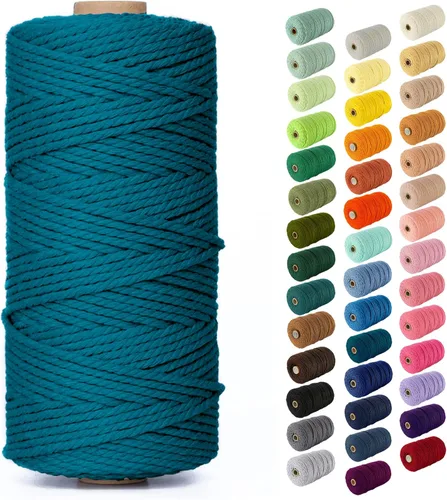 Miniatura 69 de Nook Theory - Cuerda de macramé de 3 mm, 220 yardas de cuerda de algodón, hilo de 4 mm y 5 mm, cuerda para manualidades, perfecta para colgantes