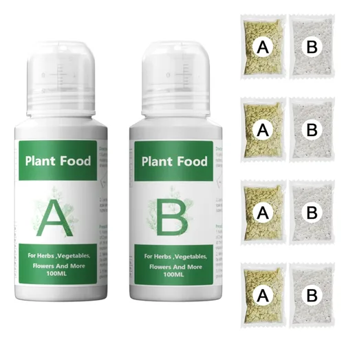 Nutrientes hidropónicos (33.8 fl oz en total), alimentos vegetales multiusos A y B, suministros hidropónicos, fertilizantes para todas las plantas y