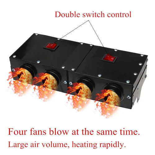 Miniatura 3 de MASO Calentador de coche de 12 V, 500 W, descongelador, kit de calentador de coche de alta potencia, ventilador de calentamiento rápido