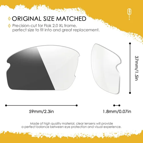 Miniatura 2 de AOZAN ANSI Z871 Replacement Lenses For Oakley Flak 20 XL OO9188 Sunglasses