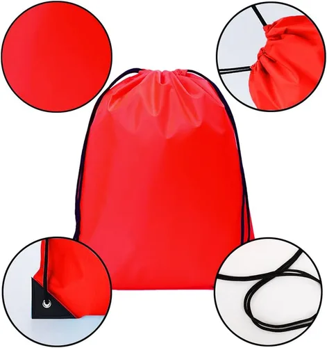 Miniatura 3 de Mochila con cordón a granel Draw String Bags Cinch Bolsa de poliéster, Rojo -, Classic