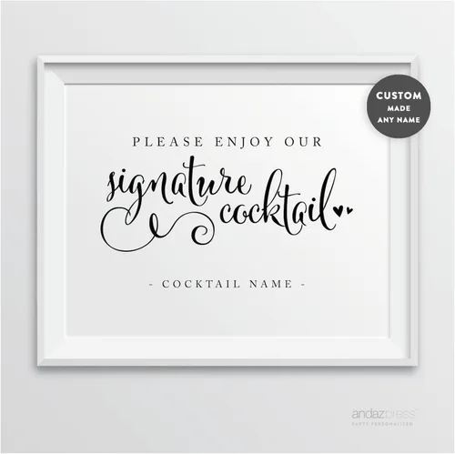 Miniatura 16 de Andaz Press Letreros de fiesta de boda, impresión formal en blanco y negro, 8.5 x 11 pulgadas, suite de novia, vestidor, paquete de 2