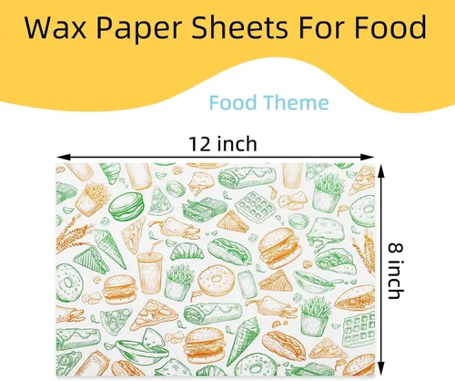 Miniatura 2 de 300 hojas de papel de delicatessen de 8 x 12 pulgadas, hojas de papel encerado para alimentos, papel de envoltura de sándwich resistente a la grasa