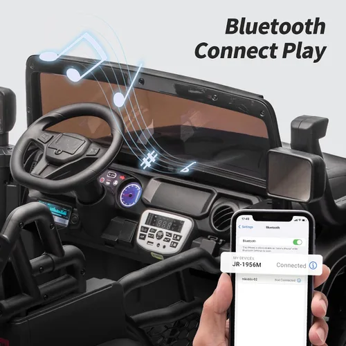 Miniatura 8 de Hikiddo - Auto eléctrico de paseo de 2 plazas, juguete de 12 V para niños de 4 a 8 años con control remoto, neumáticos EVA - Azul