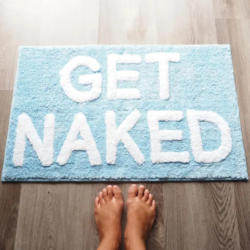 Miniatura 7 de Evovee Alfombra de baño con texto en inglés «Get Nake», de 31.5 x 20 pulgadas, divertida y bonita, alfombra de baño con texto en inglés «Get Nake»