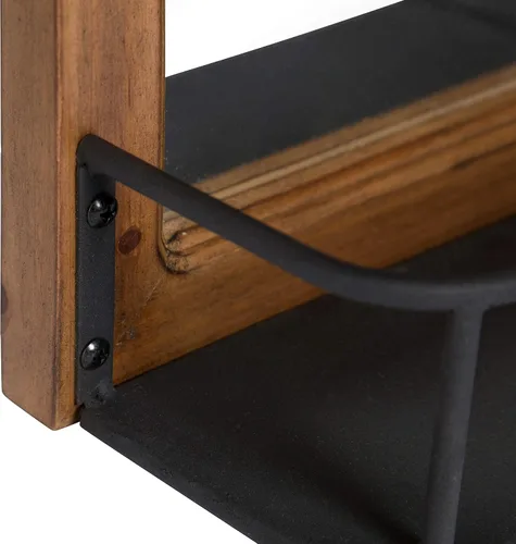 Miniatura 3 de Kate and Laurel Jackson Casual Farmhouse - Espejo de ventana de madera maciza de 10 pulgadas con estante de metal negro envejecido, 40 x 18