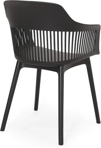 Miniatura 6 de Christopher Knight Home Silla de comedor al aire libre Ladonna de polipropileno (juego de 2), color negro