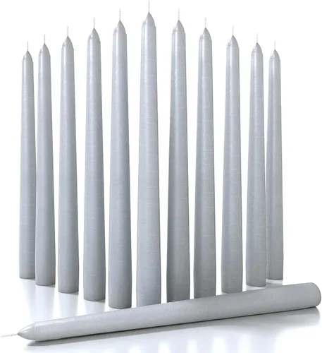 Miniatura 47 de CANDWAX Paquete de 12 velas cónicas rojas – Velas rectas sin goteo de combustión lenta sin perfume de 12 pulgadas – Ideal para mesa de comedor – Rojo