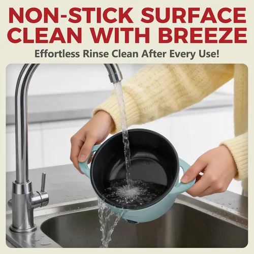 Miniatura 6 de AshGlen Arrocera pequeña de 2 tazas sin cocer / 4 tazas cocidas, mini olla eléctrica, mini olla eléctrica, olla arrocera de cerámica, vaporizador