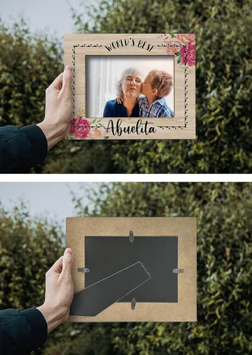 Miniatura 5 de FONDCANYON Marco de fotos Abuela, regalos para abuela, el mejor marco de fotos Abuelita del mundo de 5 x 7 pulgadas