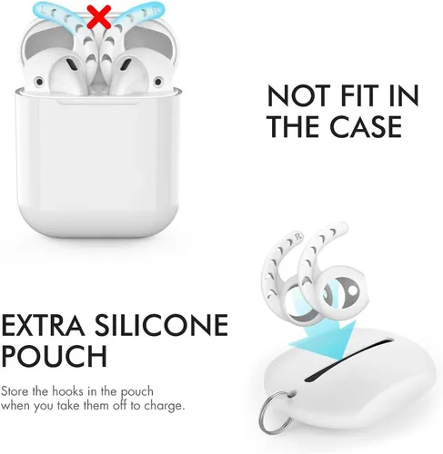 Miniatura 2 de AhaStyle 3 pares de ganchos para las orejas para AirPods, accesorios de silicona compatibles con auriculares Apple AirPods y EarPods (blanco leche)