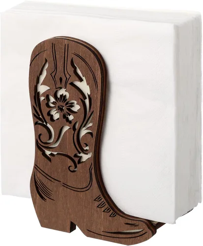 Miniatura 8 de CroBlissful Servilleteros para botas de vaquero occidental, 2 unidades, para mesa, cocina, granja, servilletero, soporte de papel rústico de pie