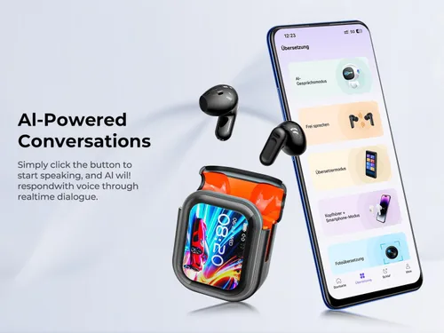 Miniatura 9 de Auriculares de Traducción NE20, Auriculares Bluetooth 5.4 con Pantalla LED, Traductor de 135 Idiomas, Dispositivo Traductor 4en1, Adecuados