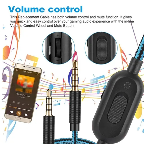 Miniatura 4 de ZEZEFUFU Cable estéreo de repuesto de 0.138 in para auriculares de audio para Astro A10 A40 A30 Gaming Headset