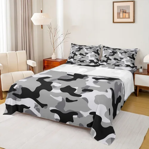 Miniatura 20 de Sábana bajera ajustable de 3 piezas con estampado de leopardo, tamaño individual, juego de ropa de cama de piel de guepardo para niños, bolsillo