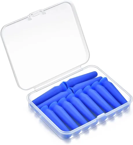 [Paquete de 12] Insertador y removedor de lente escleral azul, aplicador de lentes de contacto de silicona sin ventilación para ojos duros, RGP y