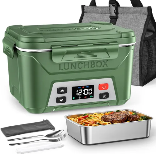 Miniatura 11 de EAST OAK Caja de almuerzo eléctrica inalámbrica para adultos, caja de almuerzo autocalentable recargable de 5.5 tazas - Calentamiento automático