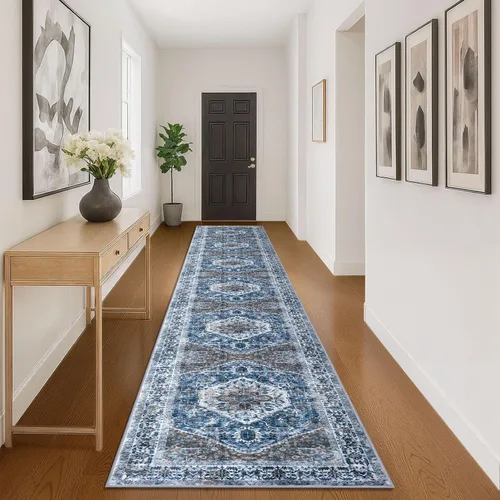 Miniatura 29 de KOZYFLY Alfombra Pequeña de Área 2x3 Pies Alfombras para Entrada Lavable Boho Alfombra de Entrada Antideslizante Tapete de Puerta Interior Entrada