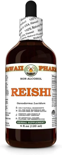 Miniatura 11 de Hawaii Pharm Reishi Extracto sin alcohol, glicerita para apoyo inmunológico, promueve la vitalidad, mejora la memoria y la función cognitiva, apoyo