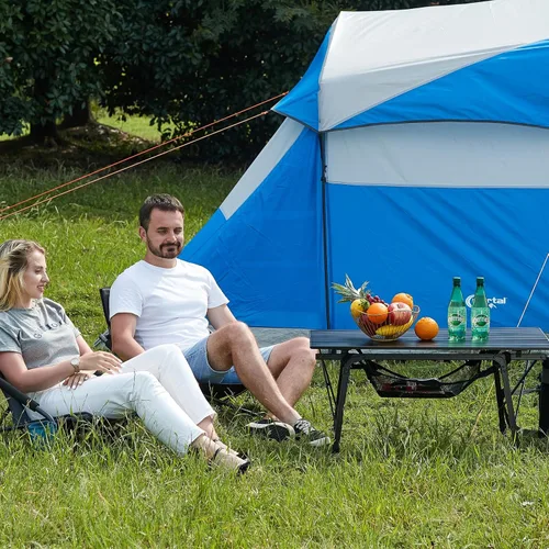 Miniatura 2 de PORTAL Mesa de camping plegable portátil con patas ajustables, mesa plegable de aluminio mesa enrollable con bolsa de transporte para exteriores