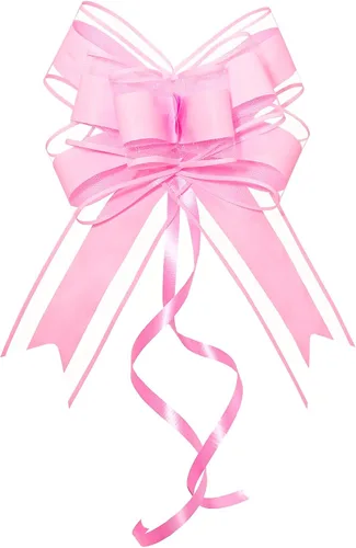 WEWILUCK Lazos Rosados de Envolver para Regalos - 15 Piezas de 6 Pulgadas, Lazos de Regalo para Cestas de Regalo, Envoltorio de Papel Floral, Ideal