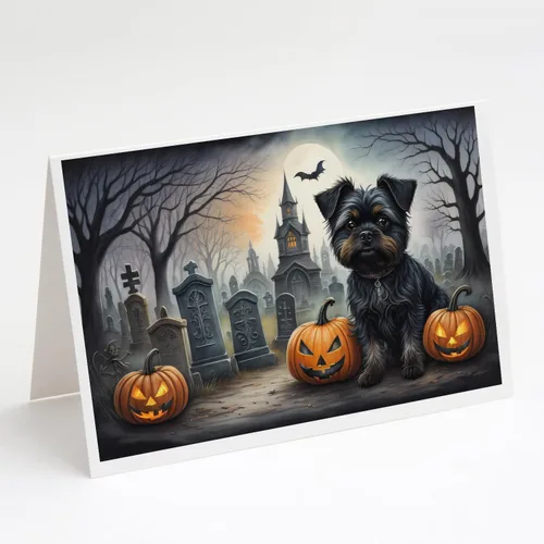 Miniatura 68 de Caroline's Treasures DAC2018GCA7P - Tarjetas de felicitación y sobres de Halloween espeluznantes de Border Collie, paquete de 8 tarjetas en blanco