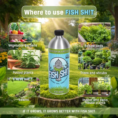 Miniatura 4 de Fish Head Farms - Acondicionador líquido orgánico de suelo, 1 litro, biología viva para plantas de interior y exterior, crecimiento de raíces