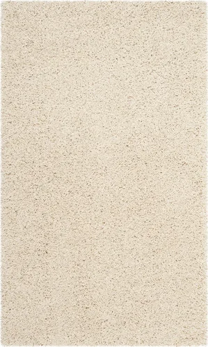 SAFAVIEH Laguna Shag Collection - Alfombra decorativa, 2 pies 3 pulgadas x 4 pies, color beige, diseño sólido, no desprende pelusa y de fácil