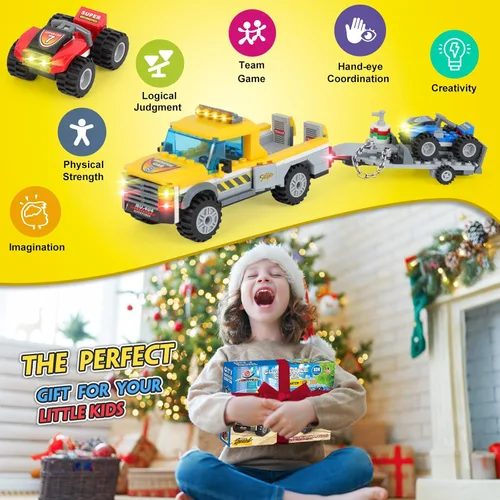 Miniatura 6 de City Race Buggy Transporter - Juego de construcción de 324 piezas 3 en 1 para camiones de servicio urbano, vehículos STEM, juguetes de construcción
