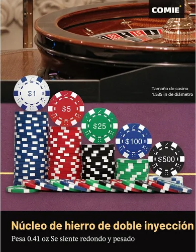 Miniatura 2 de Comie Fichas de Póquer con Números, Juego de 500 Fichas de Póquer con Estuche de Viaje de Aluminio, Juego de Póquer de 11.5 Gramos para Texas Holdem