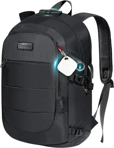 Tzowla, mochila de viaje de negocios para computadora portátil de 15,6 a 17,3 pulgadas para mujeres, hombres y para regalar, A-Negro