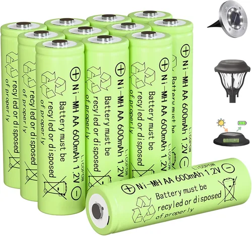 Batería solar Ni-MH AA 1.2V AA baterías solares para luces solares al aire libre (12PCS)
