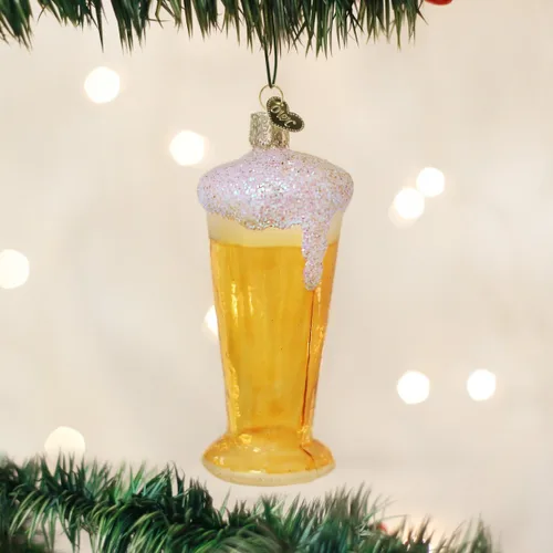 Miniatura 2 de Old World Christmas Adorno soplado de vidrio de cerveza para árbol de Navidad, decoración navideña artesanal, colección de cerveza Vaso de cerveza