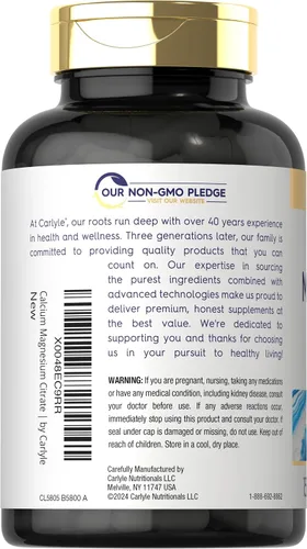 Miniatura 3 de Carlyle Citrato de calcio y magnesio con vitamina D3 150 cápsulas Suplemento sin OMG y sin gluten