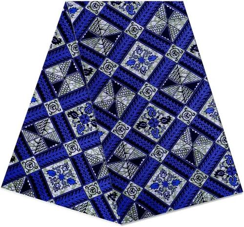 Miniatura 11 de Patrón africano de cera Ankara imprime tela 6 yardas 100% algodón cera paño para vestido de fiesta y telas de tapicería DIY LB041