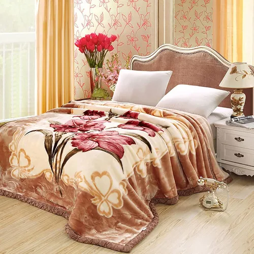Miniatura 16 de LGYKUMEG - Manta coreana de visón, 59"×79", sedosa y cálida - 2 capas reversibles de manta de felpa Raschel 4.4 lb, beige y marrón, (150x200cm-2kg)