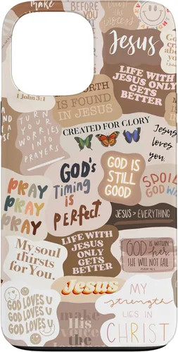 Miniatura 24 de Funda estética para iPhone 17 con frases positivas con versículos bíblicos cristianos