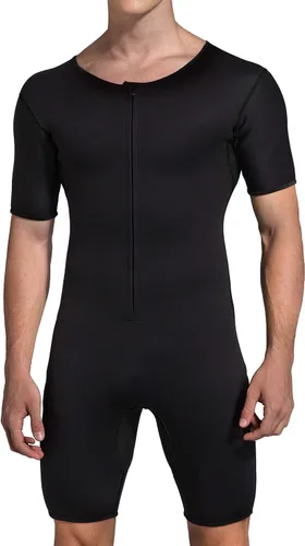 Miniatura 4 de Traje de sauna de neopreno para hombre, moldeador de cuerpo para fitness, gimnasio, ejercicio Negro